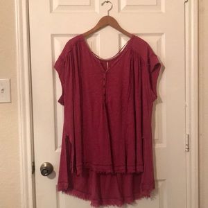 Free People Pink Shirt (MAKE AN OFFER)
